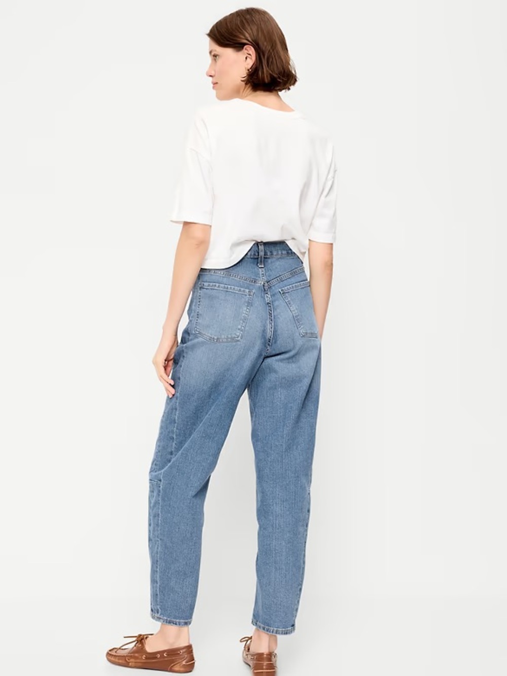 Old Navy High-Waisted Barrel Ankle Jeans - Picture 3 of 10